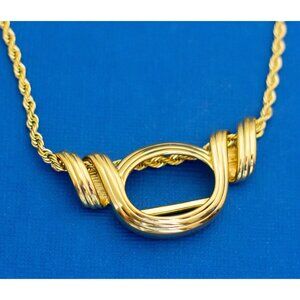 20 inch, Vintage Gold Tone Chain Abstract Necklace by Joann Rivers - D1